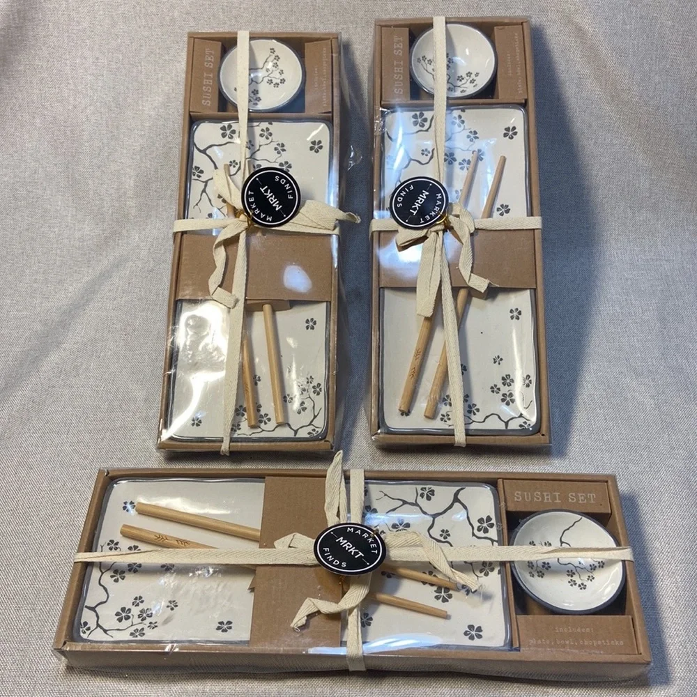 MRKT Market Finds Sushi set. Three boxes of sushi set. New